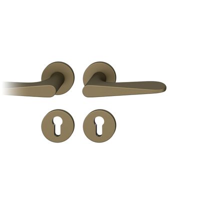 ASL Drückergarnitur 8,5mm PZ Rundrosette, max. 45°. TS 39-58mm