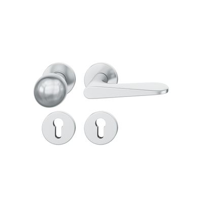ASL Drückergarnitur 7mm blind Rundrosette, max. 45°. TS 39-58mm