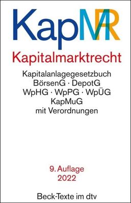 Kapitalmarktrecht: Rechtsstand: 1. Januar 2022 (Beck-Texte im dtv),
