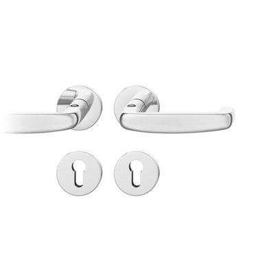 ASL Drückergarnitur 8mm ohneSL Kurzschild eckig, max. 45°. TS 39-58mm