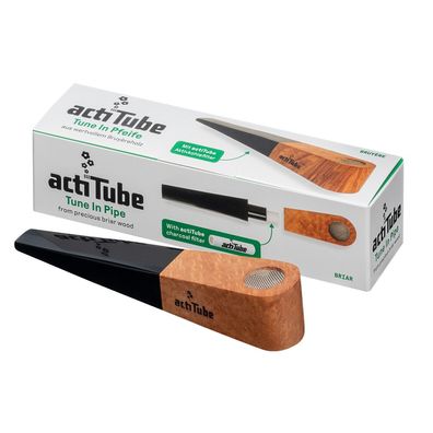 Actitube Tune In Pfeife für Aktivkohlefilter aus Bruyere Holz mit Zubehör