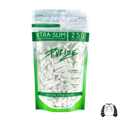 PURIZE Xtra Slim Size Aktivkohlefilter 250 Stück 6 mm weiß (Gr. Xtra Slim (6mm))