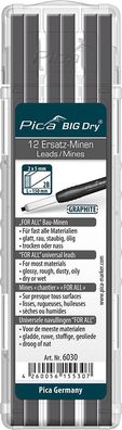 Minen-Set für Zimmermannsstift BIG Dry FOR ALL Bau-Minen 2B, Graphit