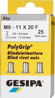 Blindnietmutter PolyGrip® Mini-Pack, Alu