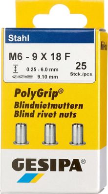Blindnietmutter PolyGrip® Mini-Pack, Stahl