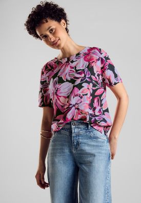 Street One Materialmix T-Shirt in Magnolia Pink