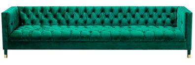 Luxus Grün Viersitzer Sofa Wohnzimmer Chesterfield Couch Einrichtung