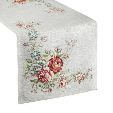 Tischläufer Tischband 40x100 cm Gobelin Blumen Tischdeko Modern Rustikal Dekoration