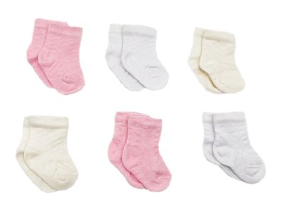 NoblesBox Baby Socken, Baumwolle, Weiß, Beige, Rosa