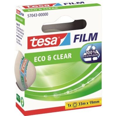tesafilm eco & clear, 1 Rolle, 19mm (transparent, 33 Meter)
