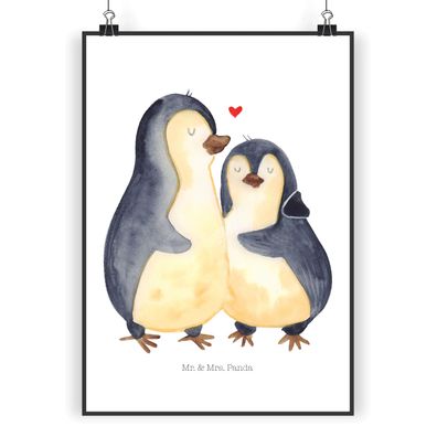Mr. & Mrs. Panda Poster Pinguin umarmen ohne Spruch (Gr. DIN A4)
