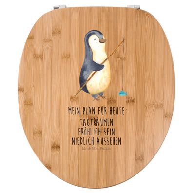 Mr. & Mrs. Panda Motiv WC Sitz Pinguin Angler mit Spruch