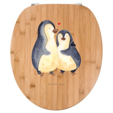 Mr. & Mrs. Panda Motiv WC Sitz Pinguin umarmen ohne Spruch