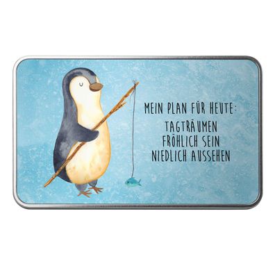 Mr. & Mrs. Panda Metalldose rechteckig Pinguin Angler mit Spruch