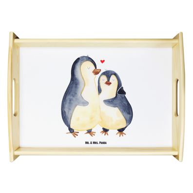 Mr. & Mrs. Panda Serviertablett Pinguin umarmen ohne Spruch