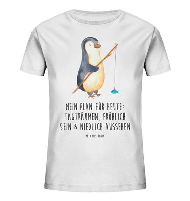Mr. & Mrs. Panda Organic Kinder T-Shirt Pinguin Angler mit Spruch
