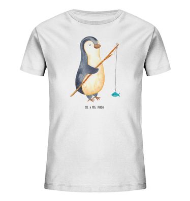 Mr. & Mrs. Panda Organic Kinder T-Shirt Pinguin Angler ohne Spruch