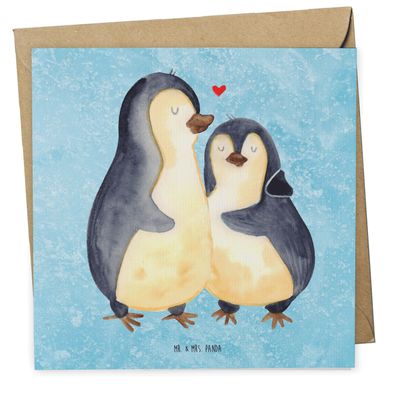 Mr. & Mrs. Panda Deluxe Karte Pinguin umarmen ohne Spruch