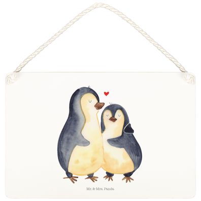 Mr. & Mrs. Panda Deko Schild Pinguin umarmen ohne Spruch (Gr. DIN A5)