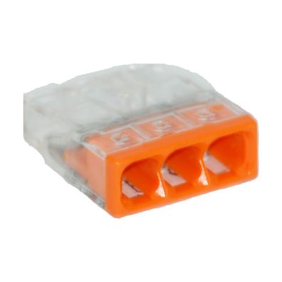 Wago Compact Dosenklemme 3fach, 0.5-2.5 mm², Gehäuse transparent, 10 Stck., orange, 2