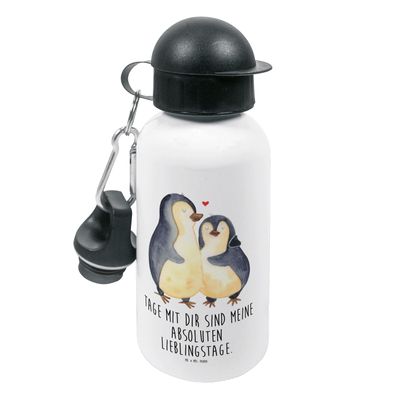 Mr. & Mrs. Panda Kindertrinkflasche Pinguin umarmen mit Spruch