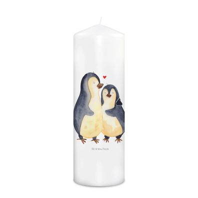 Mr. & Mrs. Panda Kerze Pinguin umarmen ohne Spruch (Gr. 29 x 8 cm XL)