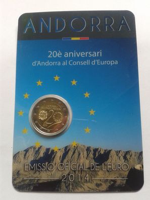 Original 2 euro 2014 Andorra coincard - Besterhaltung des Blisters