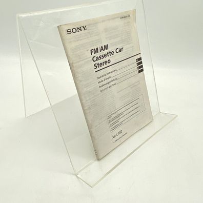 Sony / XR-C102 / FM / AM Cassette Car / Radio / 1996 / Betriebsanleitung + +