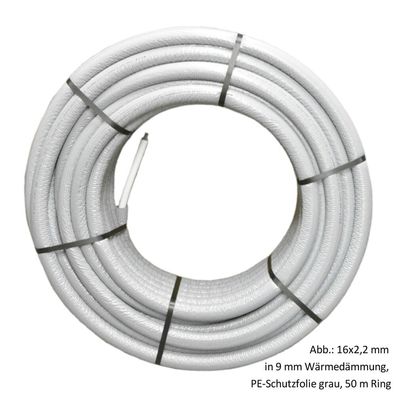 Viega Sanfix Fosta PE-Xc/ AI/ PE-Xc-Rohr 16x2,2mm, 9mm Wärmedämmung, grau,50m Ring
