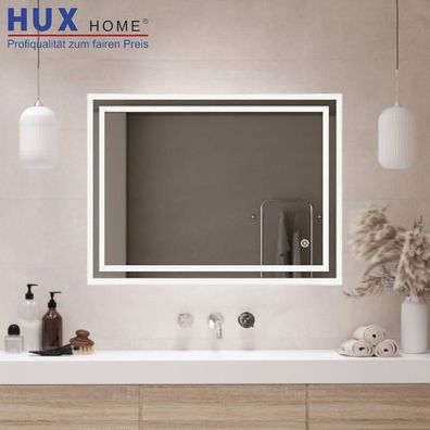 Spiegel 80 x 60 cm mit LED Beleuchtung neutralweiß-kaltweiß horizontal & vertikal