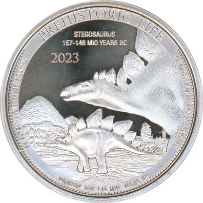 Kongo 2023 - Stegosaurus 1 Oz Silber