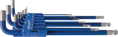 Winkelstiftschluessel Satz Innen-6Kant; lange Ausführung, blau;1,5 - 10 mm;9-teilig