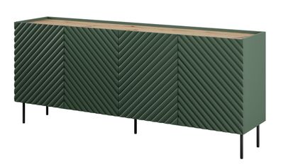 Sideboard ONDA Kommode 200x85x45 cm 4 türiger mit 2 Schubladen MDF grün matt