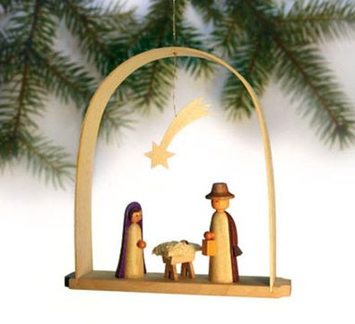 Baumbehang Christi Geburt im Bogen bunt Höhe=13cm NEU Christbaumschmuck Weihn.