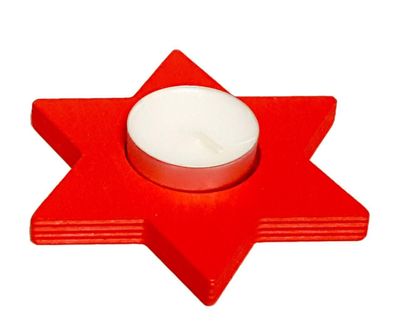 Tischdekoration Teelichthalter Stern rot BxHxT 11x2x11cm NEU Weihnachtssockel