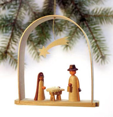 Baumbehang Christi Geburt im Bogen natur Höhe=13cm NEU Christbaumschmuck Weihn.