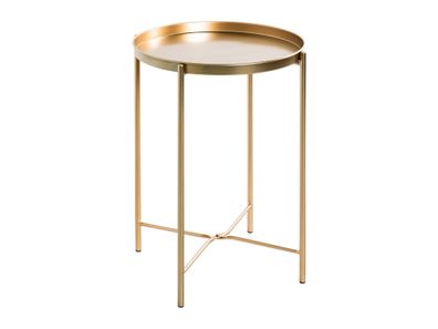 Haku Möbel Beistelltisch gold matt klappbar abnehmbare Tischplatte 39x50cm