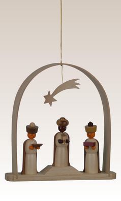 Baumbehang Heiligen drei Könige im Bogen natur Höhe=13cm NEU Christbaumschmuck