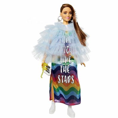 Barbie Gyj78 - Extra Doll In Rainbow Dress, Age 3