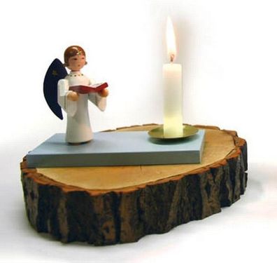 Kerzenhalter Engel mit Buch bunt Höhe=8cm NEU Weihnachten Kerzenschmuck Tisch