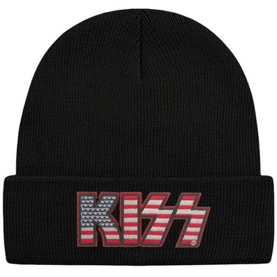 Kiss Schwarze USA Mütze - Hard Rock Heavy Metal Cuff Beanies Mützen Caps Hats Hüte