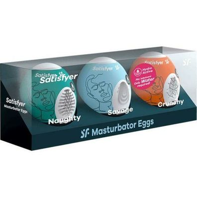 Satisfyer Men Masturbator Egg Naughty/ Savage/ Crunchy 3er Set
