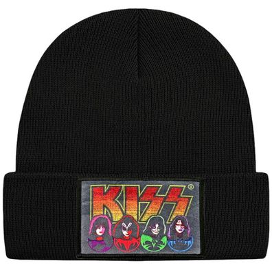 Kiss Schwarze Kiss Faces Mütze - Hard Rock Heavy Metal Beanies Mützen Caps Hats Hüte