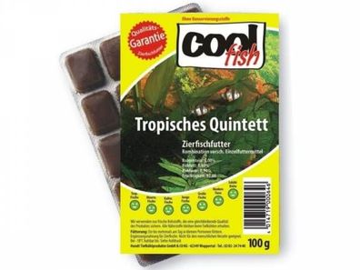 Cool fish Tropisches Quintett Fischfutter tiefgekühlt 100 g (Inhalt Paket: 10 Stück)