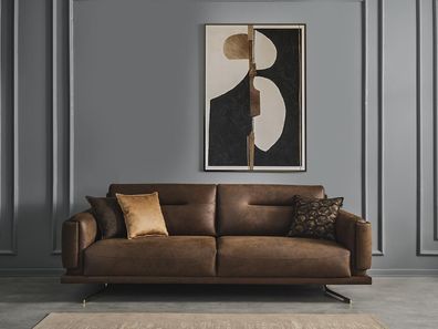 Wohnzimmer Sofa 3 Sitzer Luxus Couchen Polster Möbel Neu Modern braun