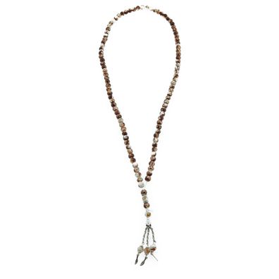 Gebetsketten aus 102 Perlen mit silbernen Akzenten 50 cm Anhänger mit Perlen
