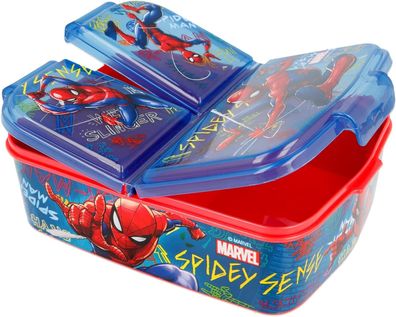 Stor Marvel Spiderman Brotbox mit 3 Fächern Brotdose Sandwich Box NEU NEW