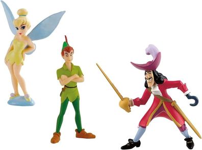Bullyland Disney Peter Pan Spielset 3 Figuren Hook Tinkerbell Pan Nimmerland