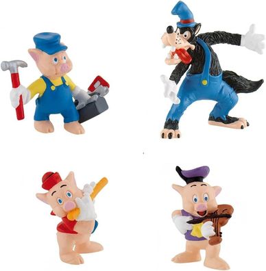 Bullyland Disney 3 kleine Schweinchen Spielset 4 Figuren inkl. böser Ede Wolf