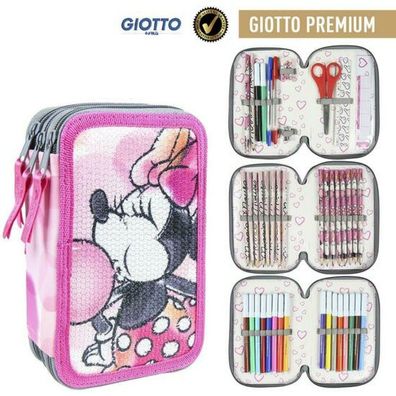 Minnie Mouse Dreikammer-Federmäppchen mit Giotto Premium Zubehör Cerda